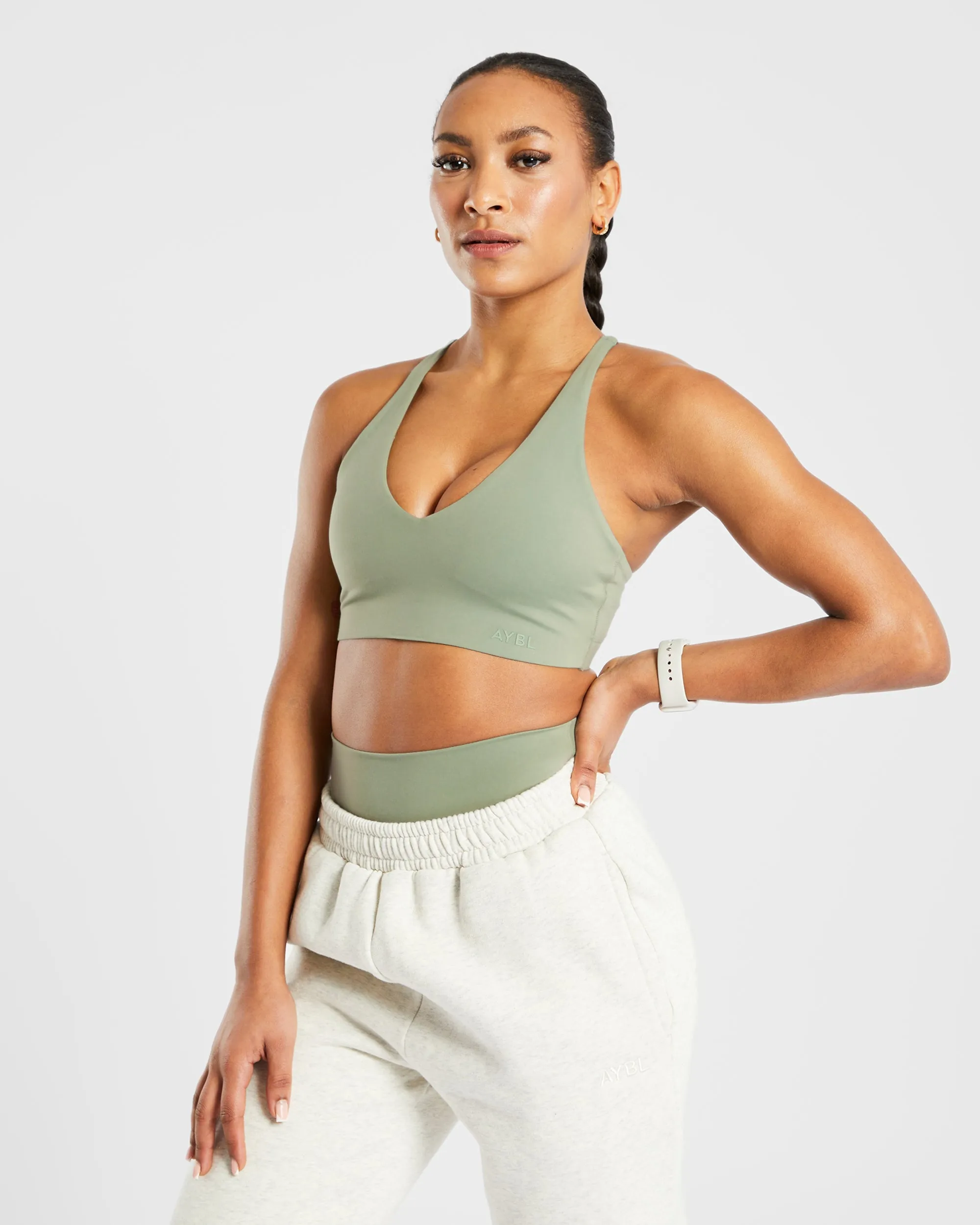 Staple Sports Bra - Olive Green