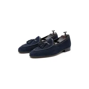 SuedeLux Round Toe Slip On Leather Loafers