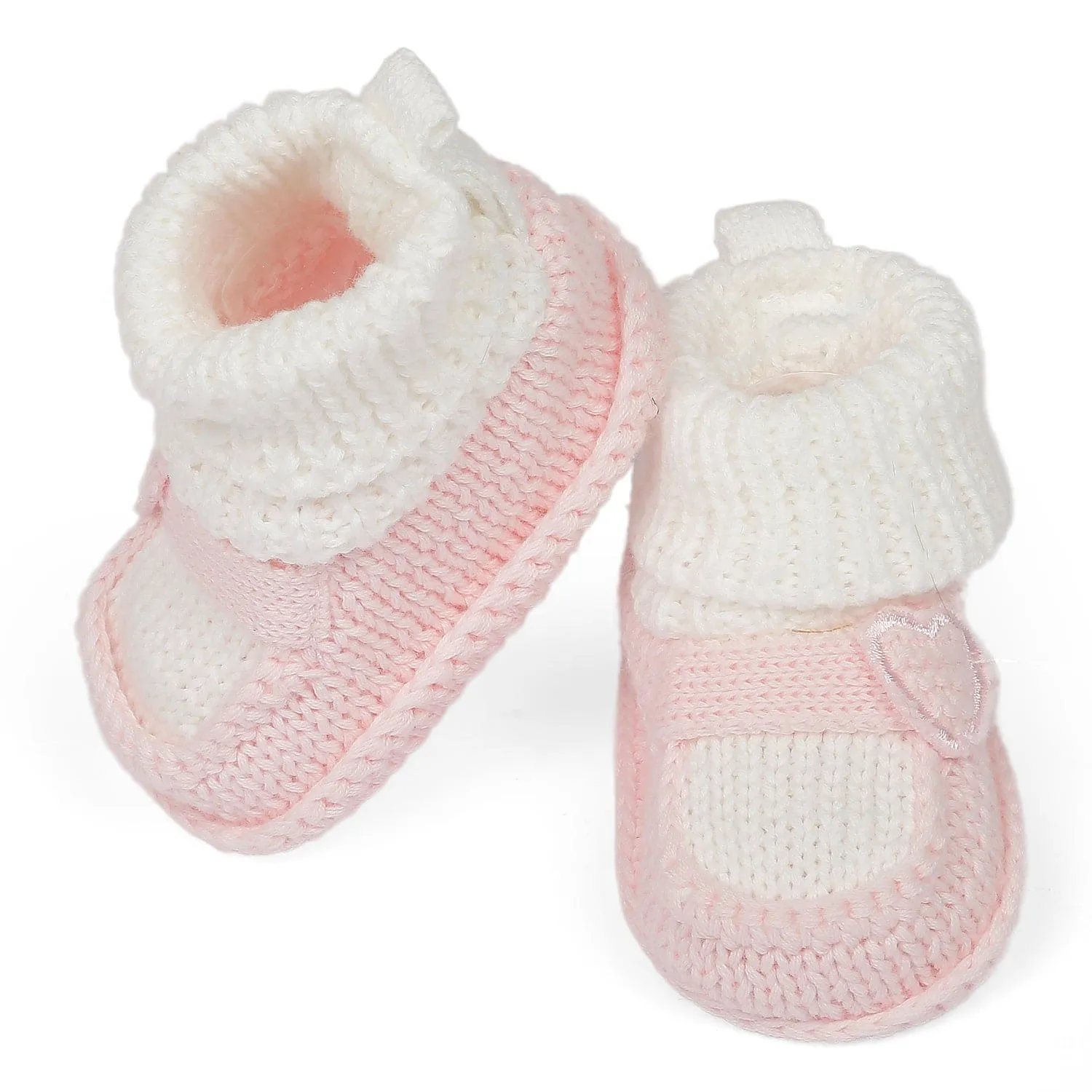 Sweetheart Newborn Crochet Socks Booties - Pink