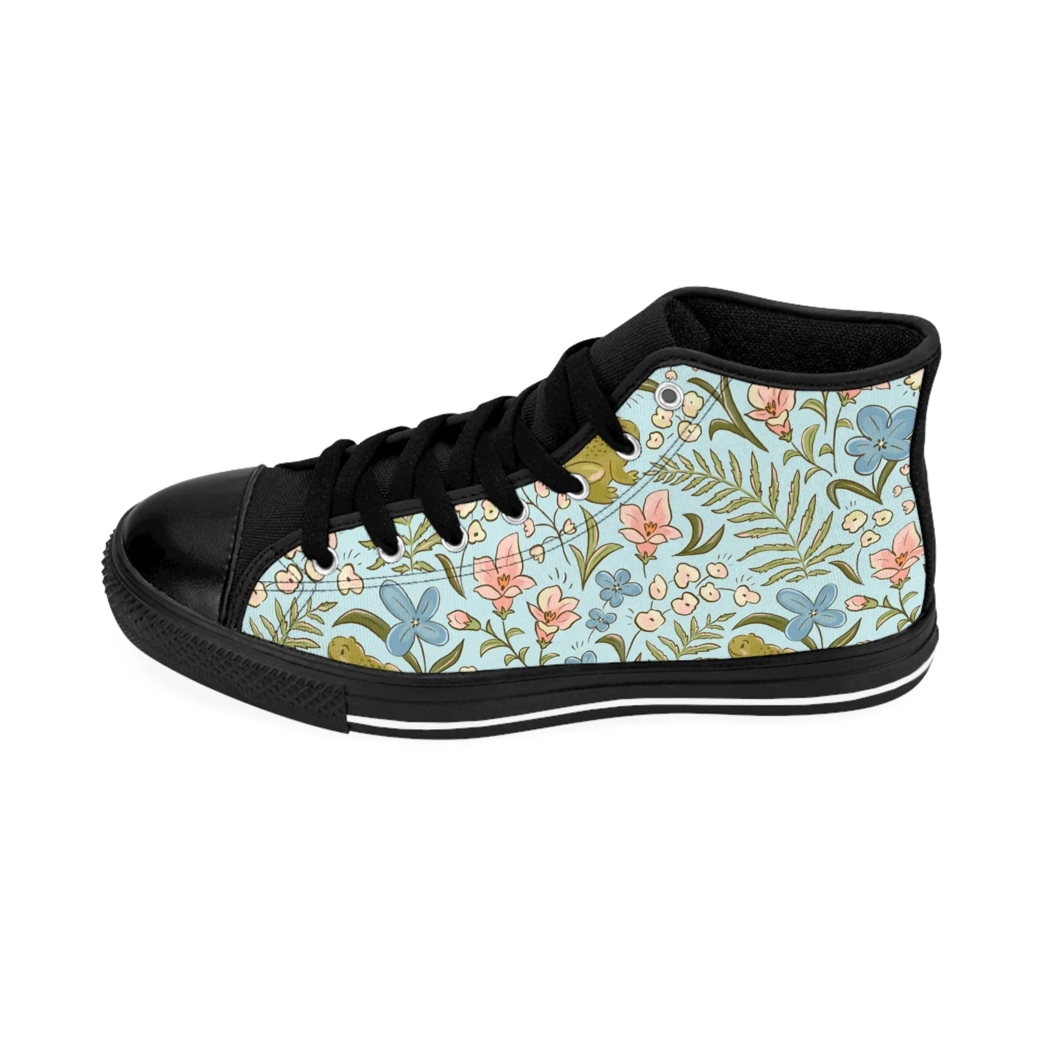 Toad and Blue Flowers Women's Classic Sneakers