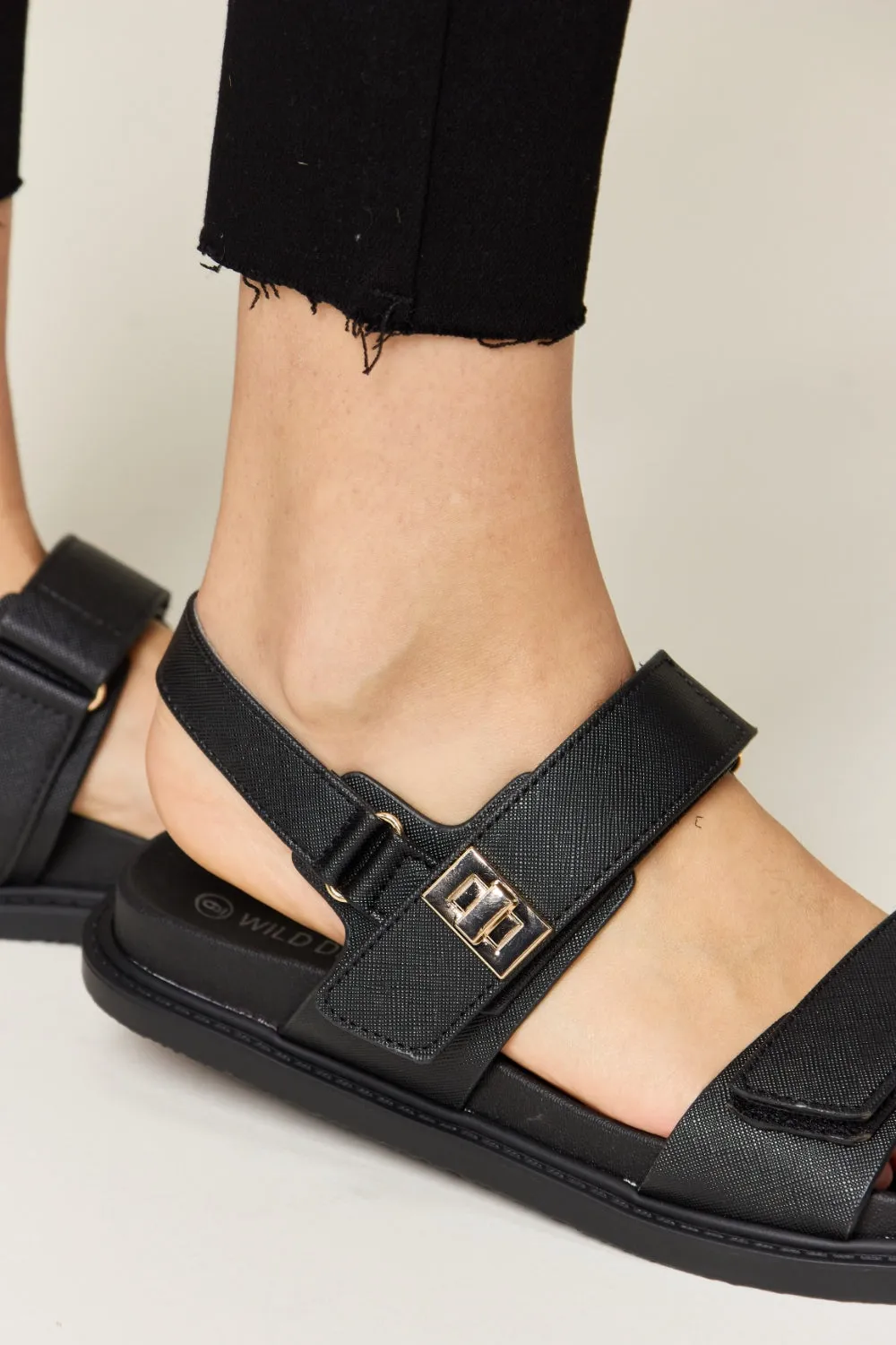 Velcro Double Strap Slingback Sandals