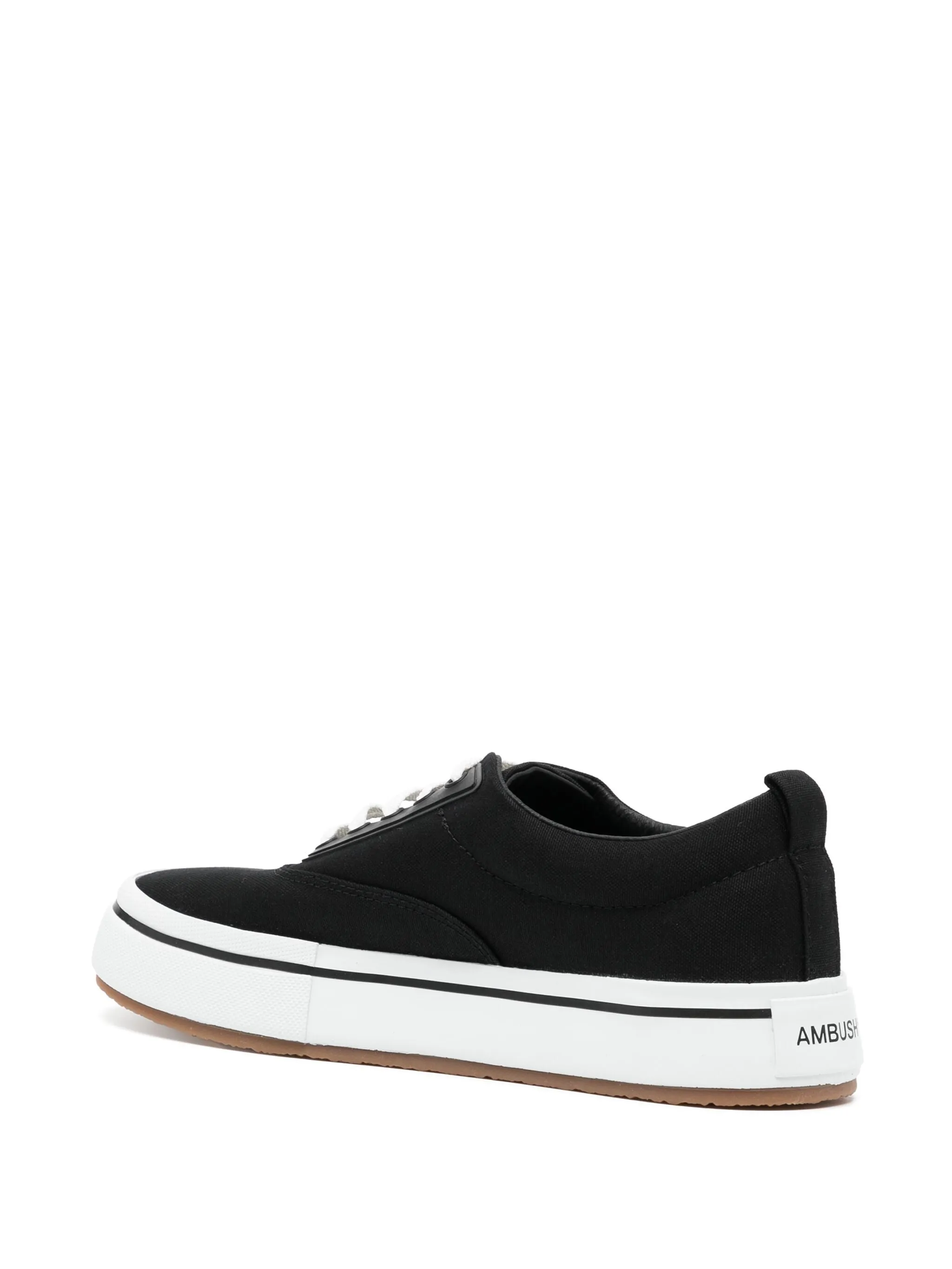 Vulcanized Lace Up Canvas Black Sneakers