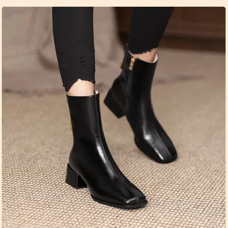 White High-heeled Short Boots Women's Autumn and Winter Pointed Toe Women's Boots 2022 New Thin Boots Wild Martn Boots