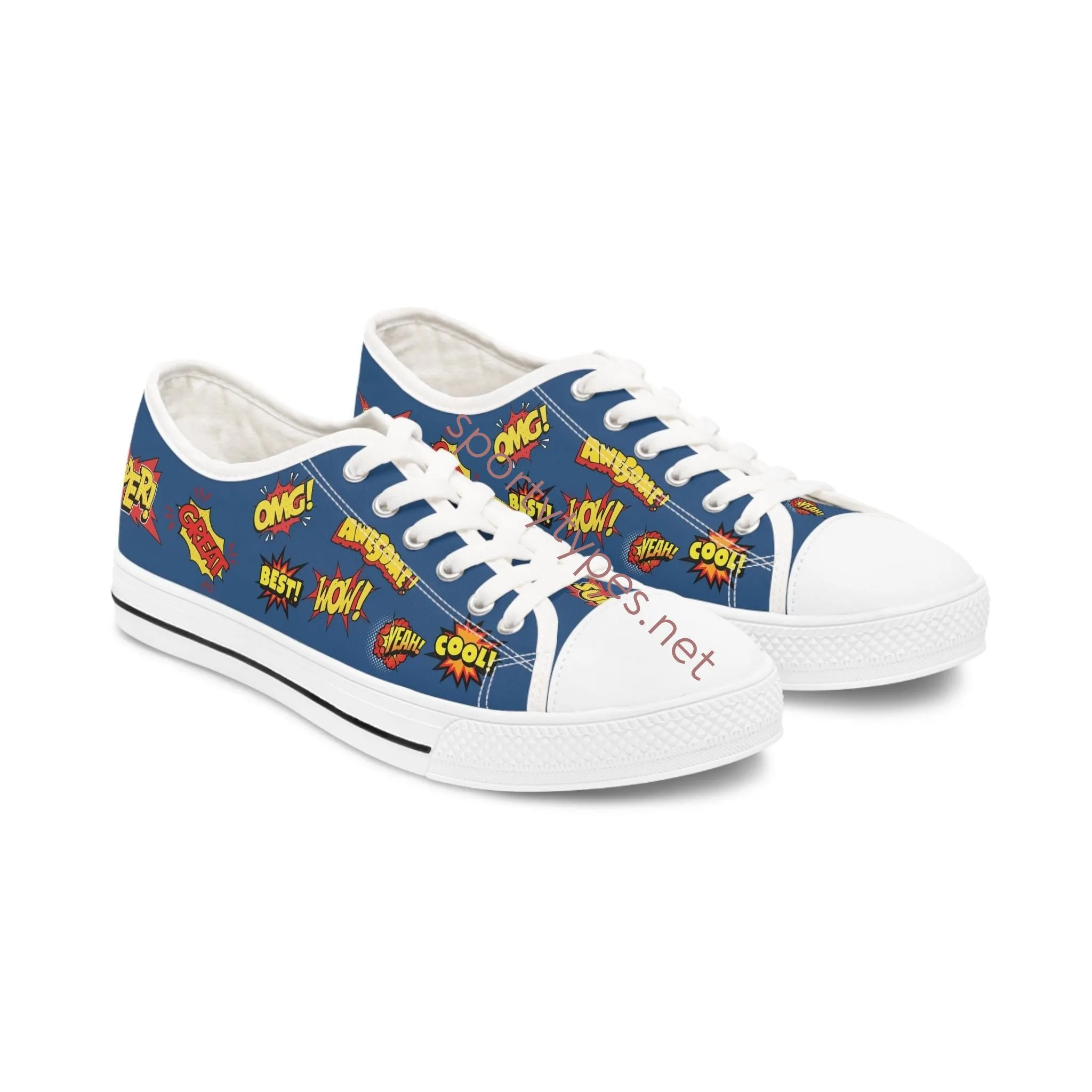 Women's Comic Shoutouts Low Top Canvas Sneakers